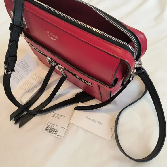 Zadig & Voltaire ❤️‍🔥 Red Calf Leather Crossbody Bag - Picture 3 of 16